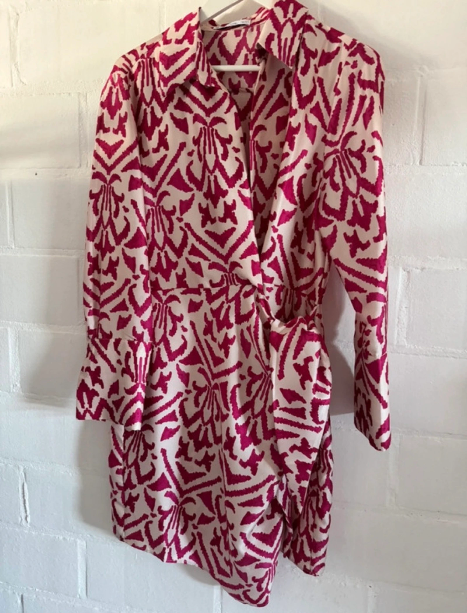 Mango wikkeljurk fuchsia print maat L nieuw – photo 6